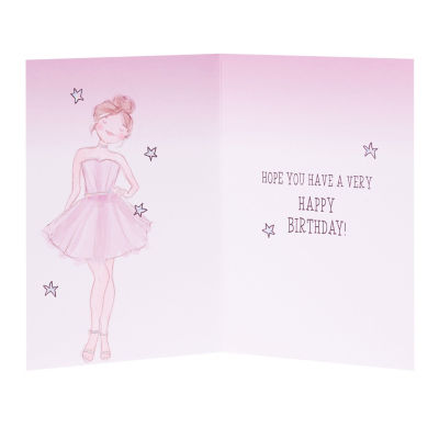Girl in Dress Birthday Card thumbnail 3