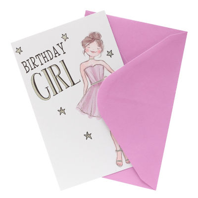 Girl in Dress Birthday Card thumbnail 4