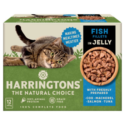 Wet Cat Food Pouches Fish in Jelly 12x85g thumbnail 2