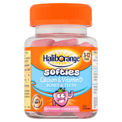30 Softies Calcium & Vitamin D Bones & Teeth Strawberry Flavour Softies 3-12 Years thumbnail 2
