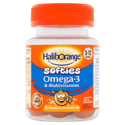 30 Omega-3 & Multivitamins Orange Flavour Softies 3-12 Years