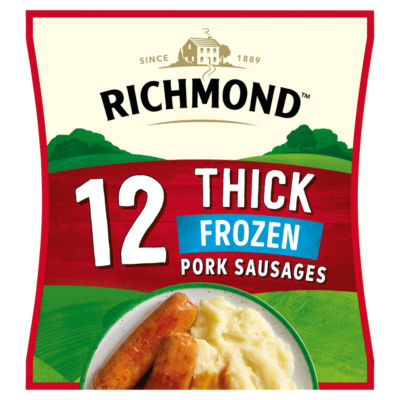 Richmond Thick Frozen Pork Sausages 12 Pack 516g