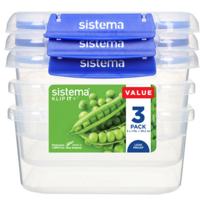 Sistema 1.15L Square Klip It Plus 3 Pack