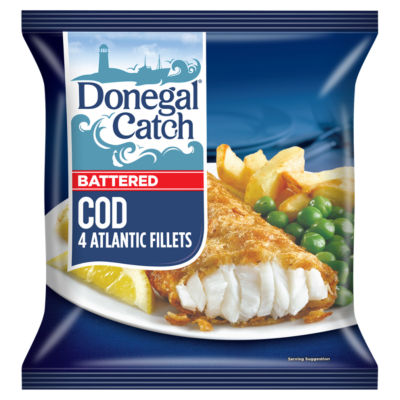 4 Battered Cod Atlantic Fillets 400g