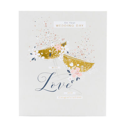 Sparkling Champagne Glasses Wedding Card thumbnail 2