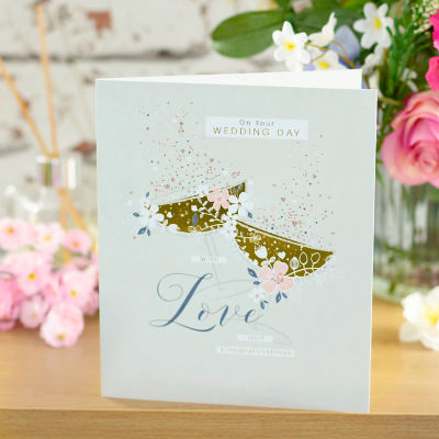 Sparkling Champagne Glasses Wedding Card thumbnail 4