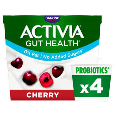 Cherry Fat Free No Added Sugar Gut Health Fruit Yoghurt Multipack 4x115g thumbnail 2