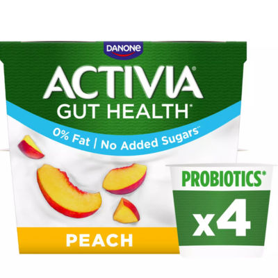 Peach Fat Free No Added Sugar Gut Health Fruit Yoghurt Multipack 4x115g thumbnail 2