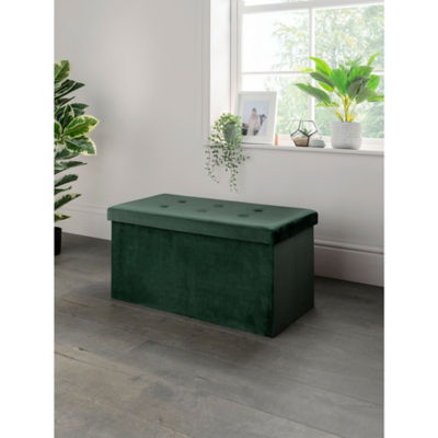 Velvet Storage Ottoman