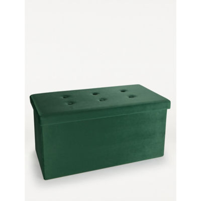 Velvet Storage Ottoman thumbnail 3