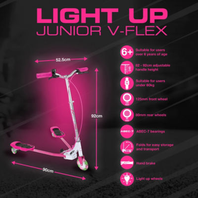 Light Up Junior V-Flex Scooter - Pink thumbnail 3