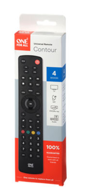 One For All Contour Universal 4in1 TV Remote Control - URC1240