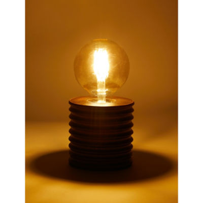 Brown Wooden Bulb Table Lamp thumbnail 3