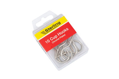 10 x Chrome plated cup hooks thumbnail 2