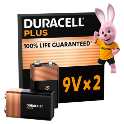 Duracell Plus 100% 9V Alkaline Batteries