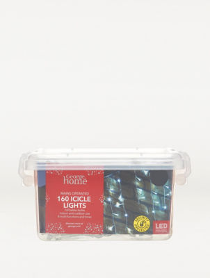 160 White Icicle String Lights thumbnail 2