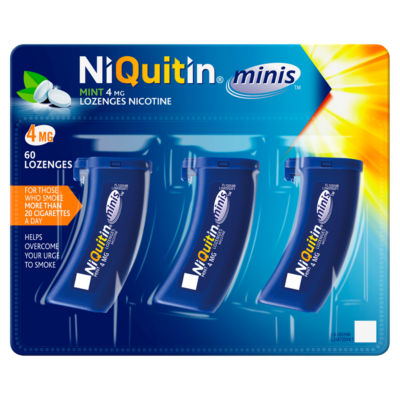 Minis Mint 4 mg Lozenges - Effective Smoking Craving Relief - Practical Pocket-Sized Container - 60 Mini Lozenges - Relieve Sudden Cravings - Reduce and Quit Smoking Aid