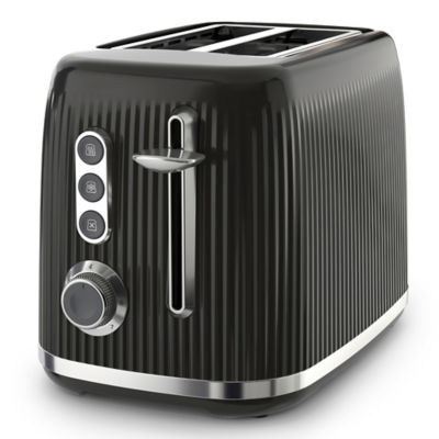 Bold Black 2-Slice Toaster Black & Silver Chrome VTR001 thumbnail 2