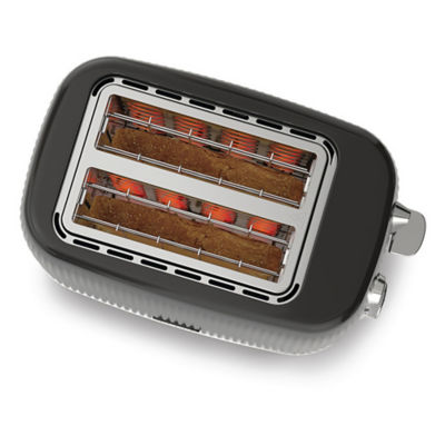 Bold Black 2-Slice Toaster Black & Silver Chrome VTR001 thumbnail 3