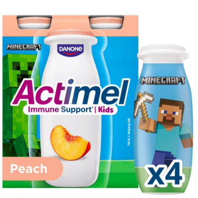 Kids Peach Yoghurt Drink Lunchbox Snack, 4x100g thumbnail 2