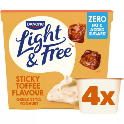 Sticky Toffee Greek Style Fat Free Yoghurt Multipack 4x115g thumbnail 2