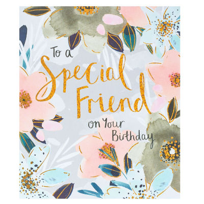 Floral with Pink Flowers Birthday Card thumbnail 2
