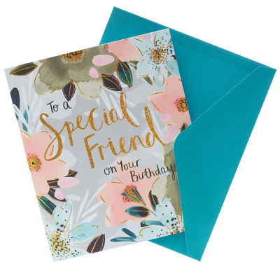 Floral with Pink Flowers Birthday Card thumbnail 4