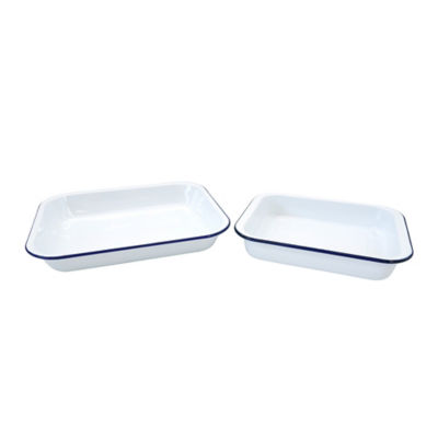 White Enamel Roaster - Set of 2 thumbnail 2