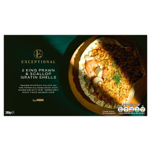 2 King Prawn & Scallop Gratin Shells 200g