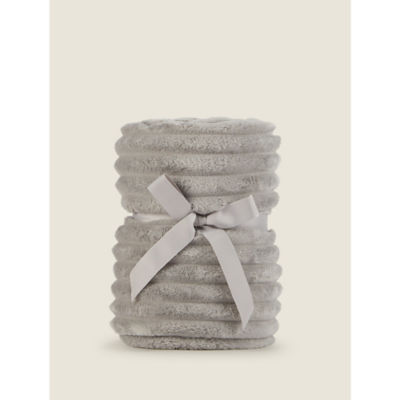 Ribbed Super Soft Throw Grey thumbnail 4