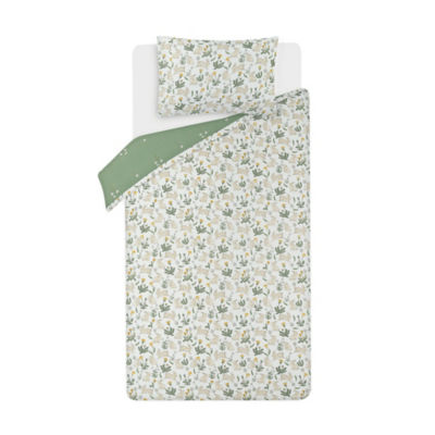 Green Dandelion Bunnies Reversible Duvet Cover Set Single thumbnail 2