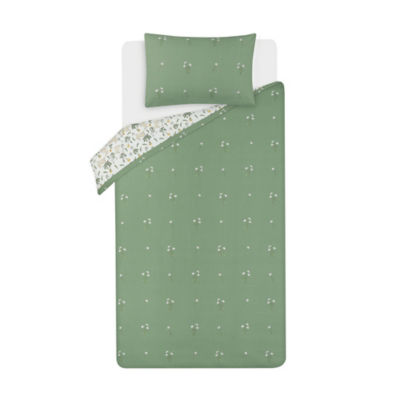 Green Dandelion Bunnies Reversible Duvet Cover Set Single thumbnail 3