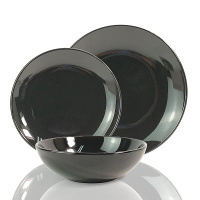 Black Solid Glaze Dinner set thumbnail 2