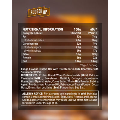 Protein Bar Fudged Up Fudge Flavour 60g thumbnail 3