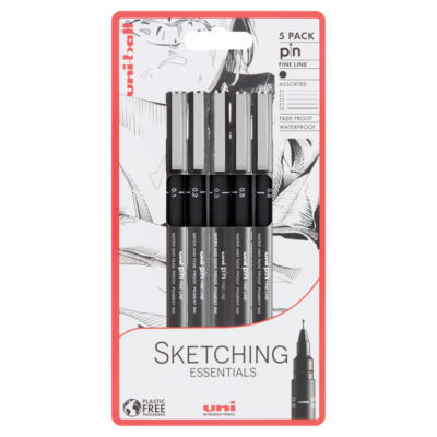 PIN 5-pack Sketching Essentials, fine line drawing pens, black thumbnail 2