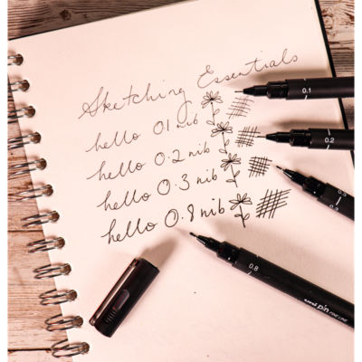 PIN 5-pack Sketching Essentials, fine line drawing pens, black thumbnail 4