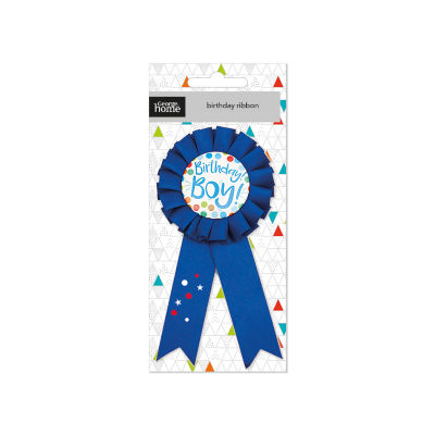 Boys Happy Birthday Ribbon Badge