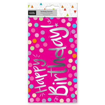 Happy Birthday Pink Foil Banner thumbnail 2