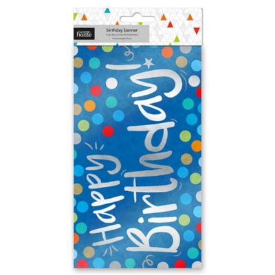 Happy Birthday Blue Foil Banner