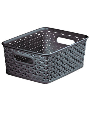 Medium 8L My Style Small Rectangular Storage Basket Anthracite thumbnail 2