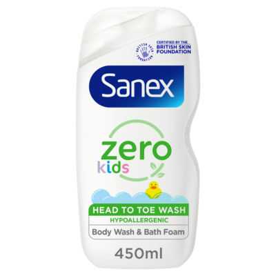 Zero% Hypoallergenic Kids Head to Toe Bubble Bath & Shower Gel 450ml thumbnail 2