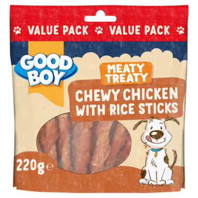 Meaty Treaty Chewy Chicken with Rice Sticks 220g thumbnail 2