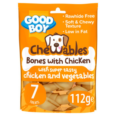 Chewables Mini Chicken Bones Rawhide Free Dog Treats 7 Pack 112g thumbnail 2