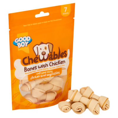 Chewables Mini Chicken Bones Rawhide Free Dog Treats 7 Pack 112g thumbnail 3