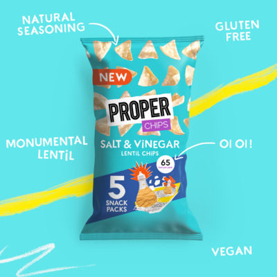 Salt & Vinegar Lentil Chips 5 x 14g (70g) thumbnail 4