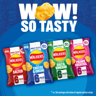 Less Salt Mild Cheese & Onion Multipack Crisps 6x25g thumbnail 3