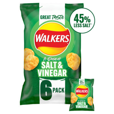Salt and Vinegar Multipack Crisps 6x25g thumbnail 2