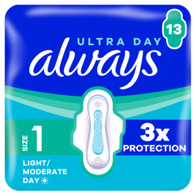 Ultra Sanitary Towels Light / Moderate Flow Day (Size 1) Wings 13 Pads
