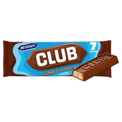 McVitie's Club Salted Caramel Flavour Biscuit Bars Multipack 7 x 22g, 154g thumbnail 2