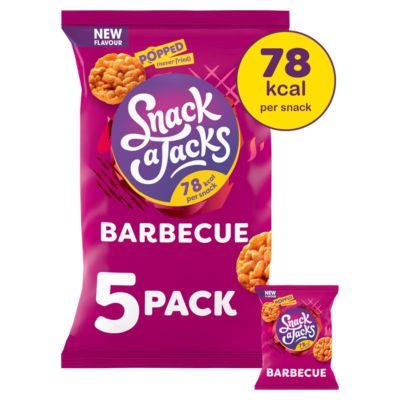 Snack A Jacks Sweet Barbecue Multipack Rice Cakes Crisps 5 x 19g thumbnail 2